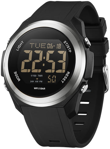 Findtime Watches for Women Digital LED Back Light Watch Women with Dual Time Zone Display Countdown Alarm Stopwatch Ultra-Thin Colorful Wristwatch